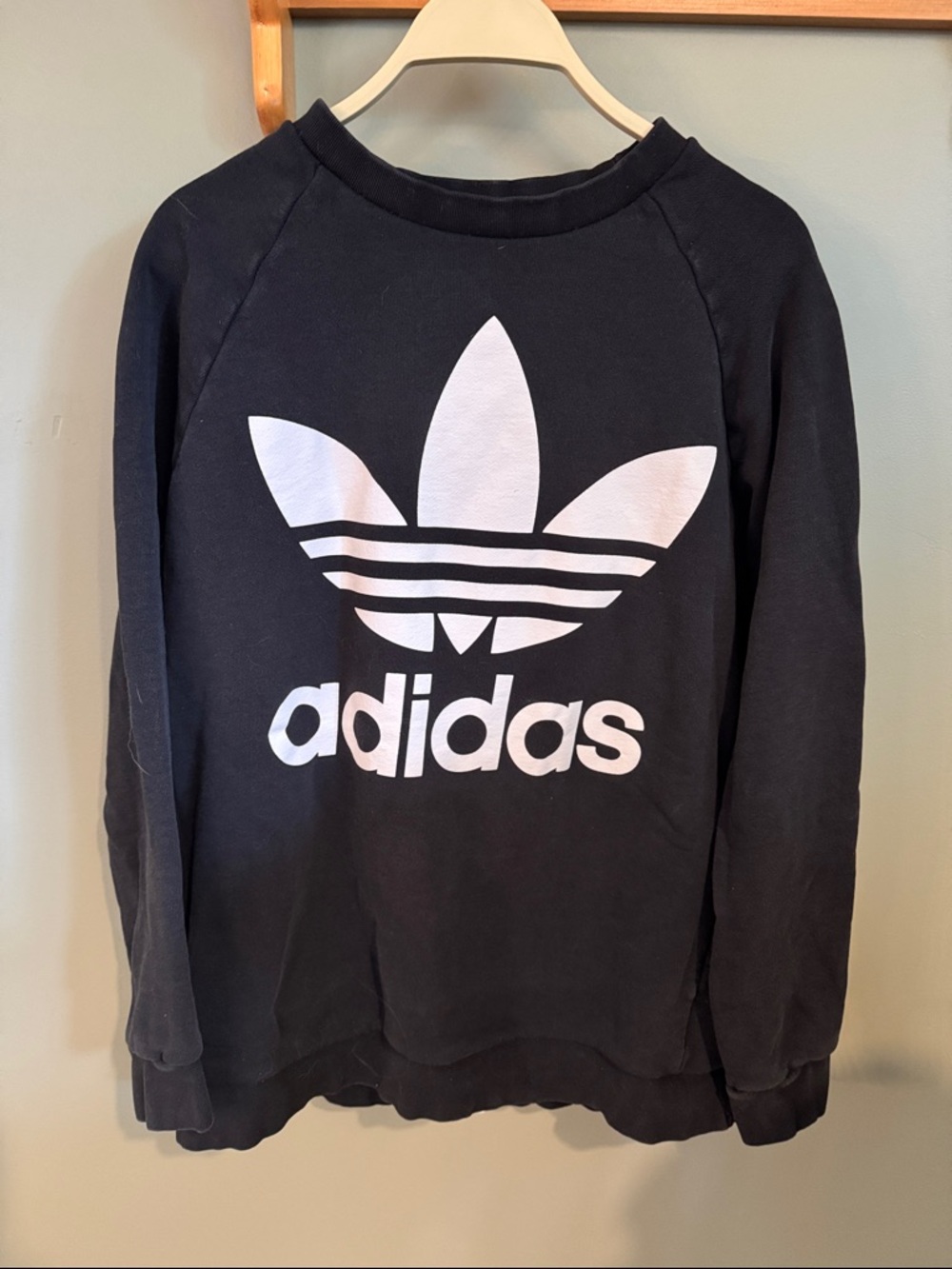adidas Black Sweatshirt with White Trefoil Logo